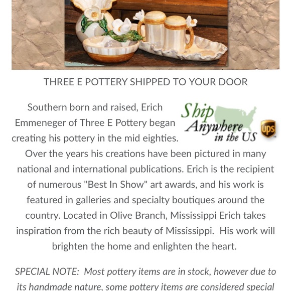 Three E Designs hand painted pottery plate - Picture 4 of 4